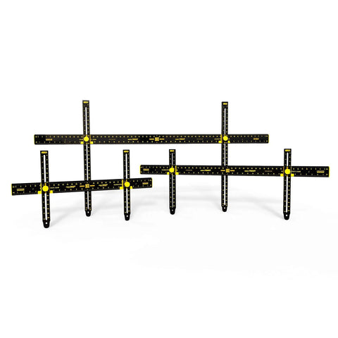 All In One Picture Hanging Tool With Built In Ruler And Level No Fuss Adjustable Up To 48 Inches Metal Black Wall Mounting Kit For Frames