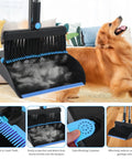 No Sweat Heavy Duty Broom And Dustpan Combo Set Crafted With A Rust Resistant Steel Handle To Manage Daily Sweeping Jobs Indoors Or Knock Dirt Off The Driveway Fast with a dog shedding fur.