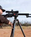 Hunter using DeathGrip Aluminum Tripod With Durable, Lightweight Aluminum Frame For Hunting And Outdoors, Rock Solid Platform