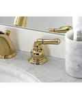Polished Brass Widespread Bathroom Faucet With Deck Mount 8 To 16 Inch Spread Solid Brass Build Drip Free Washerless Cartridge