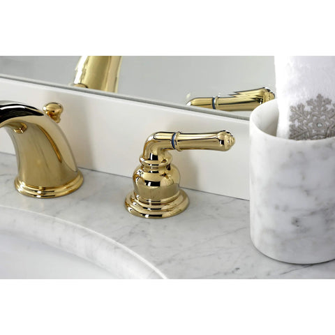 Polished Brass Widespread Bathroom Faucet With Deck Mount 8 To 16 Inch Spread Solid Brass Build Drip Free Washerless Cartridge
