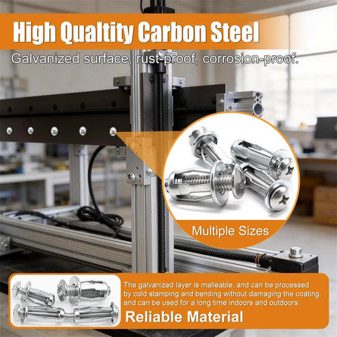 Forty Piece Petal Nut Expansion Screw Set for Hollow Walls and Thin Panels showing galvanized carbon steel screws and application.