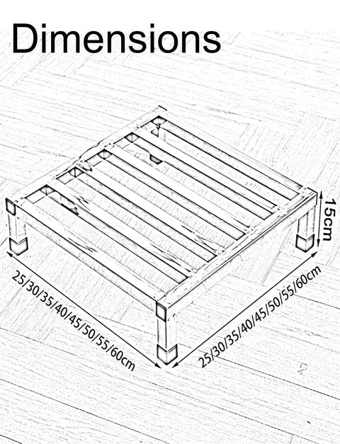 Built Tough Stainless Steel Dunnage Rack Heavy Duty Storage Shelf 30X20cm 15cm High Holds Up To 450kg A Big Time Space Saver For Commercial Kitchens And Workshop Organization To Keep Gear Secure