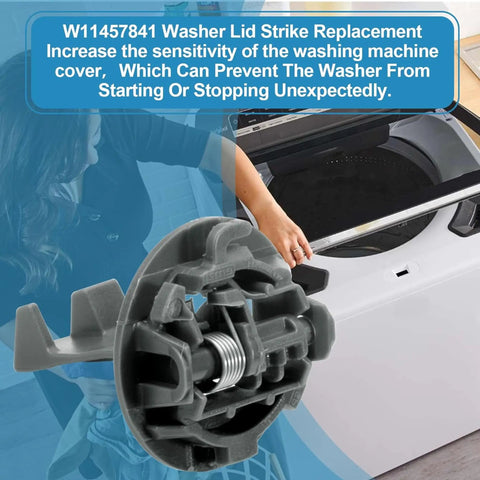 Washer Lid Lock Replacement Kit For Front Load Washers Door Latch Upgrade Compatible With MVW6230HW1 MVW6230HW2 MVW6230RHW0 MVW6230RHW1 And WTW Series Models WTW500CMW0 WTW5100HC0 WTW5100HC1 WTW5100HC2 Fits Whirlpool And Kenmore Units, gray plastic