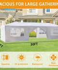 10x30 Ft Party Tent Heavy Duty Outdoor Canopy With 8 Removable Sidewalls For Backyard Patio Events Weddings Barbecue White