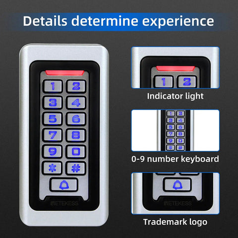 Built Tough RFID Access Control Keypad with Wiegand 26Bit, Standalone door entry pad, proximity card compatibility, zinc alloy