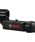 LR10 500 Ft Red Beam Rotary Laser Receiver Kit with Mounting Bracket, black housing, side view showing dual-sided LED display