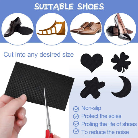 7 Sheets Shoe Sole Repair Patch Kit Non Slip Protector Pads For Worn Bottoms with customizable shapes and sizes