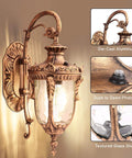 Outdoor Wall Light With Dusk To Dawn Sensor In Gold Weatherproof Exterior Wall Mount Sconce For Entrance Porch Garage