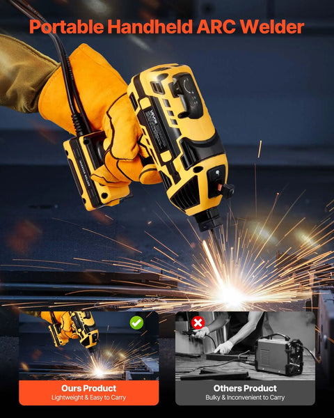 Portable Handheld ARC Welder 20 To 120 Amp in use with sparks flying