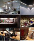 Plug And Play Dimmable Under Cabinet LED Light Bar Kit With Rotary Dimmer Switch, Linkable 3 Panel 9W Daylight White installed in kitchens