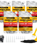 Kick Cracks To The Curb With Hardened Asphalt Crack Sealant Self Leveling Concrete Filler Waterproof Driveway Patch Repair Patio Walkway Joint Sealer Five Pound Pack with applicators and gloves.