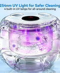 Ultrasonic Retainer Cleaner Machine 45kHz for retainers, dentures, mouth guards, aligners, and braces with UV-C lights