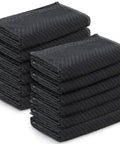 12 Pack Moving Blankets 72 By 40 Inches Heavy Duty Packing Pads Quilted Non Woven Furniture Covers in Black, stacked