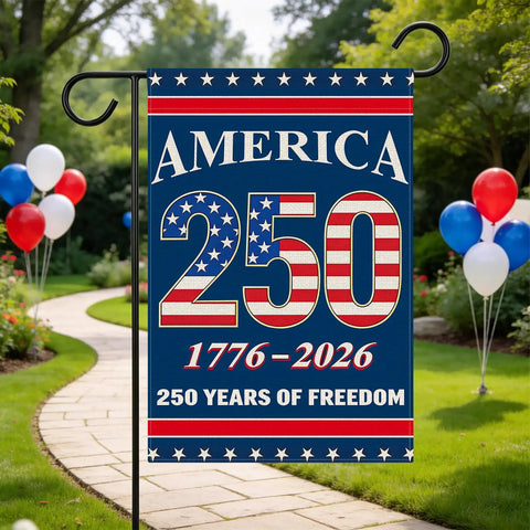 Double Sided 12 By 18 Inch 250 Years American Garden Flag All American Pride Patriotic Yard Flag 1776 2026 United States Anniversary