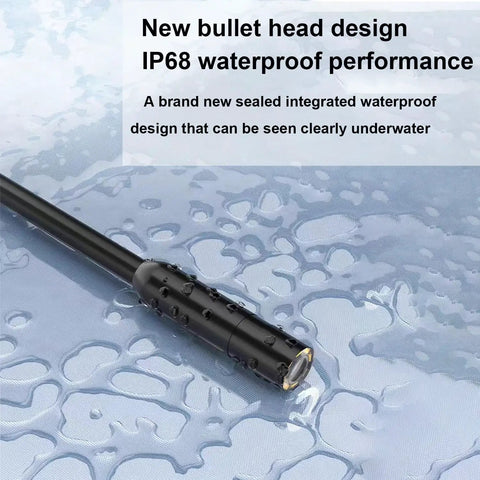 No Sweat Setup 1920P HD Endoscope Camera Flexible Borescope inspection wire with waterproof bullet head design