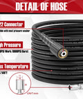 Pressure Washer Spray Gun And 32 Foot Hose Kit With Extension Wand And Five Nozzle Tips Beast Heavy Duty Attachment Compatible With Ford Husky Black Decker Pulsar Portland Powerwasher ShopForce TaskForce TaskMaster Sun Joe with M22 connector.