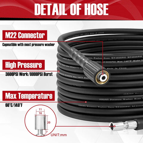 Pressure Washer Spray Gun And 32 Foot Hose Kit With Extension Wand And Five Nozzle Tips Beast Heavy Duty Attachment Compatible With Ford Husky Black Decker Pulsar Portland Powerwasher ShopForce TaskForce TaskMaster Sun Joe with M22 connector.