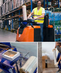 Industrial Heavy Duty Shrink Wrap Stretch Film Roll 18x4265 Foot 120 Gauge Super Tough Plastic Sheet used for pallet packing.