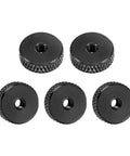 Flat Knurled Nut M3 12mm 4mm Thumb Lock Nut Aluminum Alloy Black Pack Of 5 for electronics DIY projects and mechanical assemblies