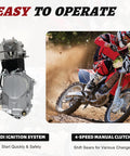 125cc 4 Stroke Engine Kit With Manual Clutch For Honda CRF50 XR50 CRF70 Z50R QR50 Dirt Pit Bike shown with CDI ignition and clutch