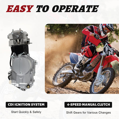 125cc 4 Stroke Engine Kit With Manual Clutch For Honda CRF50 XR50 CRF70 Z50R QR50 Dirt Pit Bike shown with CDI ignition and clutch