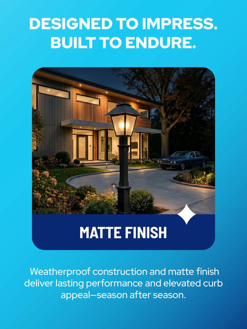 Outdoor Post Light Fixture Fits 3 Inch Lamp Posts With E26 Base Waterproof Lantern Anti Rust Durable Matte Finish Installed