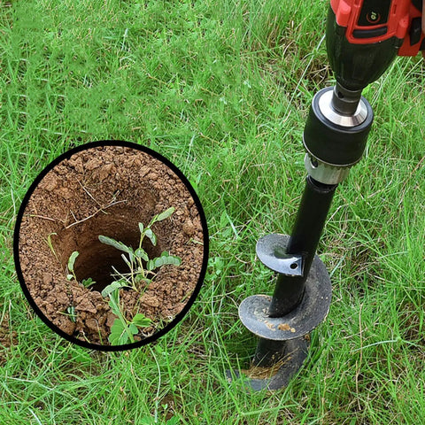 Garden Auger Drill Bit For Planting 1.6x8.7 And 4x12 Inches Fast Bulb And Bedding Plant Installer Spiral Drill Bit With Three Eighth Inch Hex Drive Easy To Use And Time Saving drilling soil