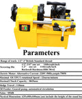 Heavy Duty Electric Pipe Threader 220V Threading Cutter for 1/2 To 2 Inch Steel Pipes with automatic oil feeder and precise cutting features.