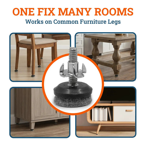 Reinforced 1/4-20 Thread Furniture Levelers 8 Pack With Thick Felt Pads Supports 400 Pounds adjustable feet for furniture legs.