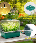 Seed Starter Tray Kit With Grow Light For Indoor Gardening Six Piece Germination Trays With Full Spectrum Lights And Adjustable Humidity Domes