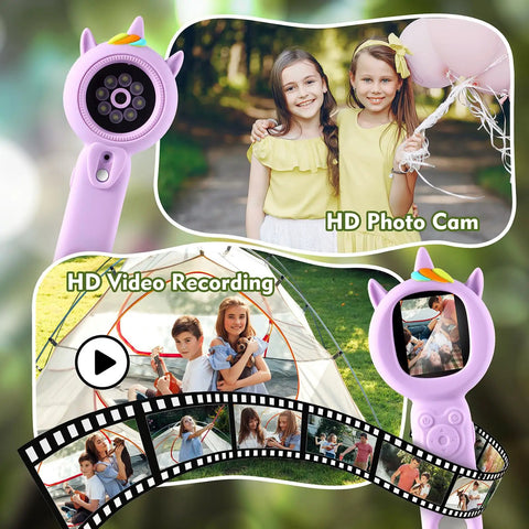500X Handheld Microscope For Curious Explorers With Dual Camera, Switch Between Microscope And Photo Modes, Capture Clear Photos Or Short Videos For Homework, TF Card Required, Purple Finish For Dope Learning, purple handheld microscope with display and controls