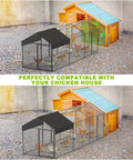 Heavy Duty Predator Proof Metal Chicken Run With Cover And Swing 118 Inch Long By 40 Inch Wide By 40 Inch High Portable Tractor Coop