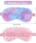 Two Pack Plush Sleep Eye Masks Set, Ultra Soft Faux Fur Blindfold For Travel And Power Naps, with size dimensions in cm and inches