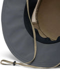 Inside view of Bora Bora Booney Sun Hat With Wide Brim And UPF 50 Sage One Size Unisex Outdoor Hat, showcasing breathable fabric and strap.