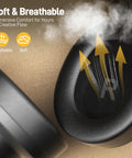 Close-up of ear cups showing soft breathable design of Studio Monitor DJ Headphones With 50mm Drivers Closed-Back Over-Ear Wired Headset