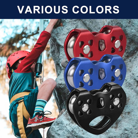 Zipline Pulley 25KN Aluminum Alloy Trolley With Stainless Steel Bearings For Smooth Glide, available in various colors