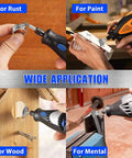 Top Shelf 99 Piece Stainless Steel Wire Brush Kit For Rotary Tools With 3Mm Shank Heavy Duty Rust Removal and deburring combo for metal prep.