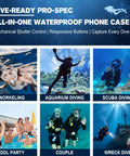 Underwater Waterproof Case For Galaxy S26 S25 S24 Series with aluminum alloy housing and clear lens for snorkeling and diving