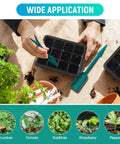 Person using 6 Tray Seed Starter Kit With USB Full Spectrum Grow Lights Timing Controller Adjustable Humidity Domes
