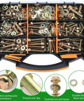 568 Piece SAE Bolt and Nut Assortment Kit 1/4 5/16 3/8 1/2 Inch Heavy Hitter Garage Fix Pack with assorted flanged hex bolts and washers