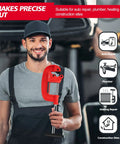 Man holding Heavy Duty 1 To 3 Inch Pipe Cutter Tool With Extra Blade For Fast Clean Cuts On Galvanized Steel And Iron Pipes