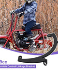 Throttle Control Linkage Bracket Kit Compatible With Predator 79cc 3HP OHV And Lifan 154F Engine, shown next to mini bike.