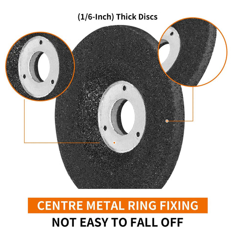 Close-up of 2 Inch Die Grinder Wheel Set, Fifteen Piece T27 Aluminum Oxide Grinding Discs with center metal ring fixing