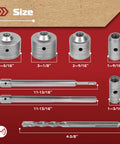 Heavy Duty Concrete Hole Saw Kit With Sds Plus And Max Adapters Pro Masonry Drill Bit Set for Brick Block Stone Drilling sizes displayed