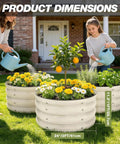 Galvanized Raised Garden Bed Kit With Three 2x2x1ft Round Planter Beds All In One Mini Seed Spreader And Disk Seeder