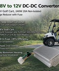 Real Deal Straight Up Solid 48V To 12V DC DC Step Down Converter For Electric Golf Carts 240W 20A Non Isolated Voltage Reducer with connectors.