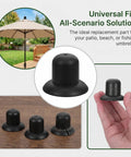 Get Your Patio Set Right With These Durable Black Plastic Umbrella Top Caps, Perfect Replacement Fit For Outdoor Beach Fishing Gear Offering Wind Resistance And Enhanced Stability For Easy Setup And Long Lasting Repair. black plastic umbrella top cap on patio umbrella
