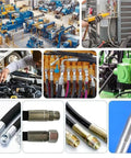 Badass Heavy Duty Hydraulic Hose Crimper With Seven Forged Steel Die Sets And Magnetic Quick Swap Molds For Lightning Fast One Thousand Kilonewton Tube Press Jobs in use with hydraulic systems.