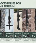 Ultra Lightweight Retractable Trekking Poles With 7075 Aluminum accessories for all terrain surfaces and conditions.